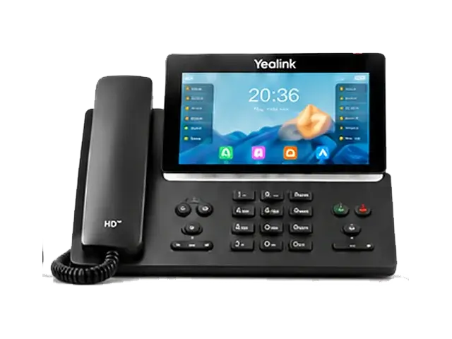 Yealink standard VoIP desk phone with colour display and corded handset